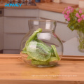 450ML airtight storage clear glass squat canning jar with bamboo lug